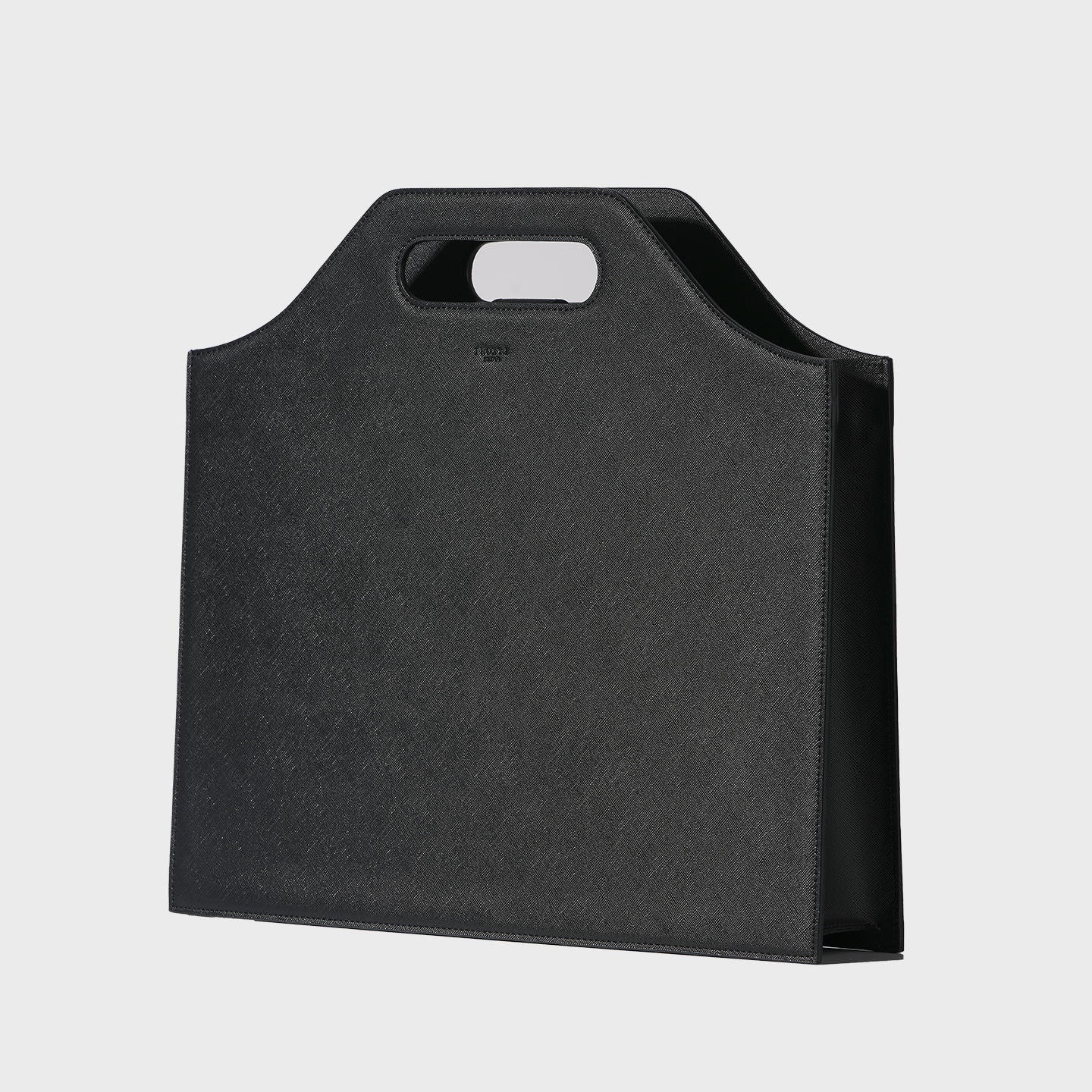 vegan leather solid briefcase (BK)