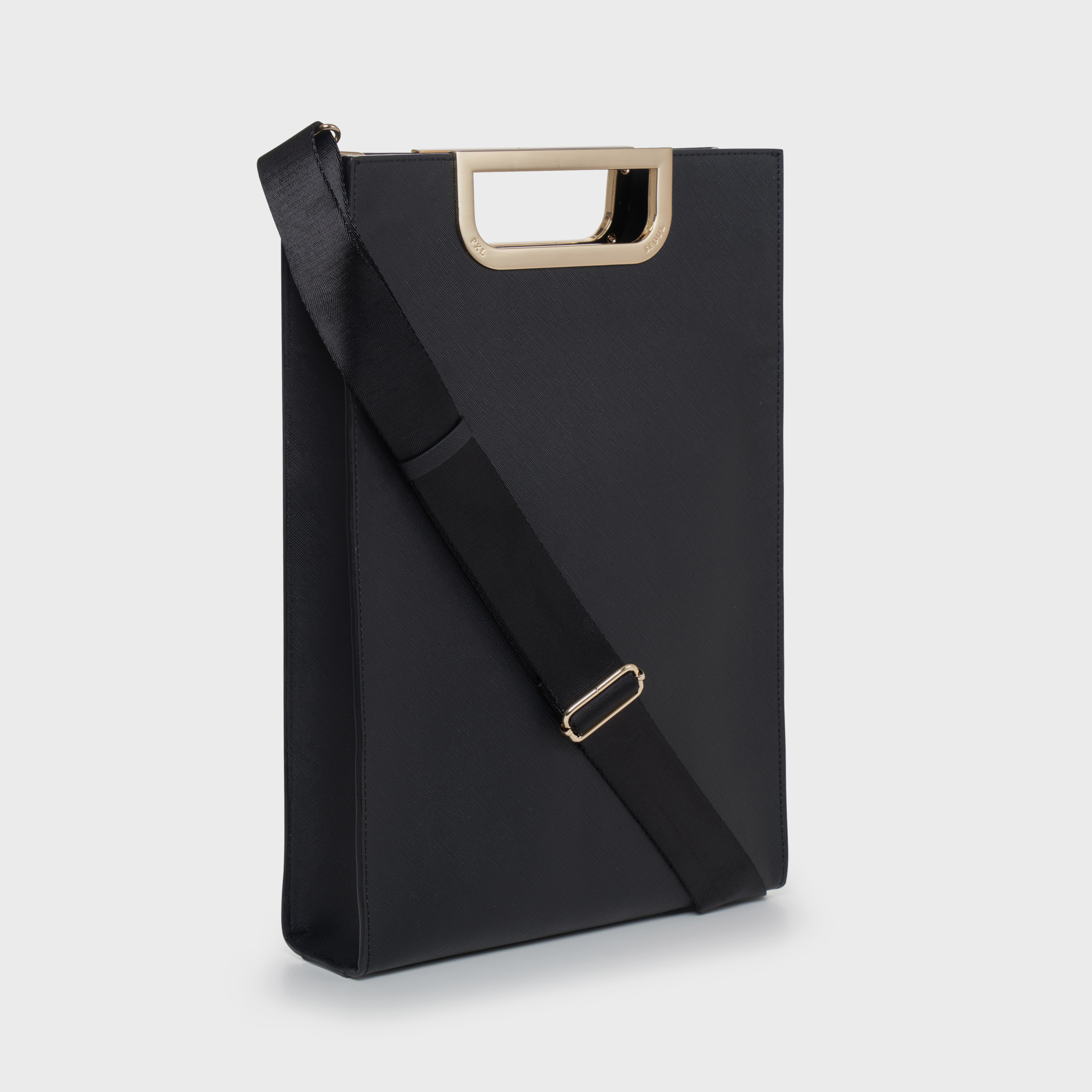 Metalgrip slim briefcase (Black/Gold)